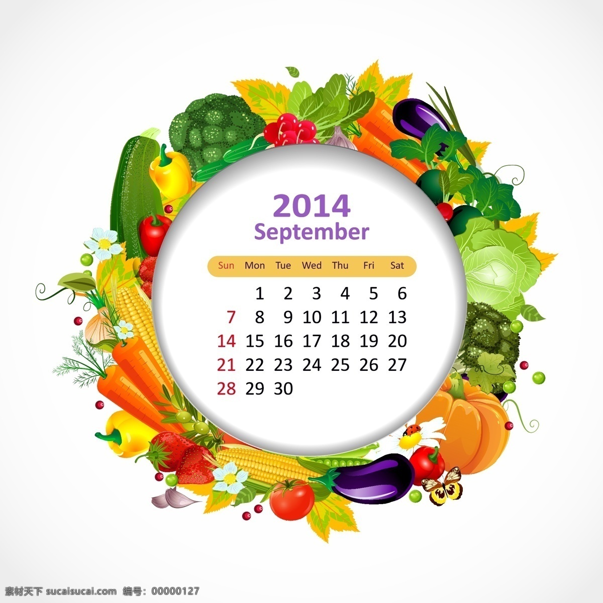 2014 2014年歷 年歷 模板 年 日歷 9月 春節(jié) 矢量 花朵 9月矢量素材 9月模板下載 年歷素材下載 萬(wàn)年歷 花環(huán) 花圈 蔬菜 綠葉 馬年日歷模板 馬年 馬年年歷 節(jié)日素材 2015羊年