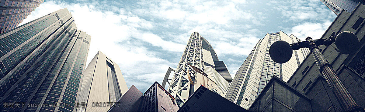 高樓 建筑 banner 背景 唯美 白色云朵 天空