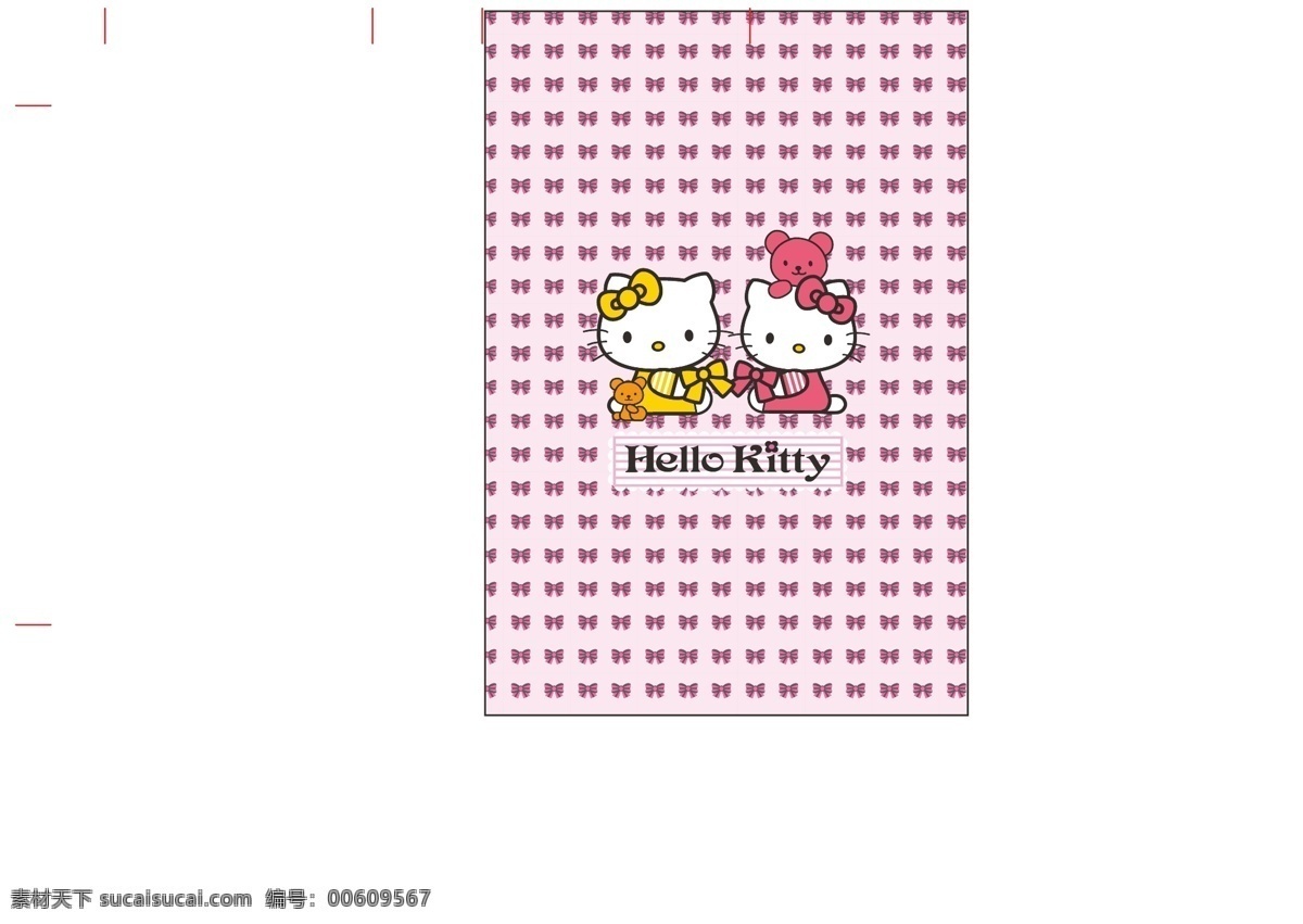 迪斯尼 kt貓 hello kt 玫紅底 卡通設(shè)計(jì) 矢量