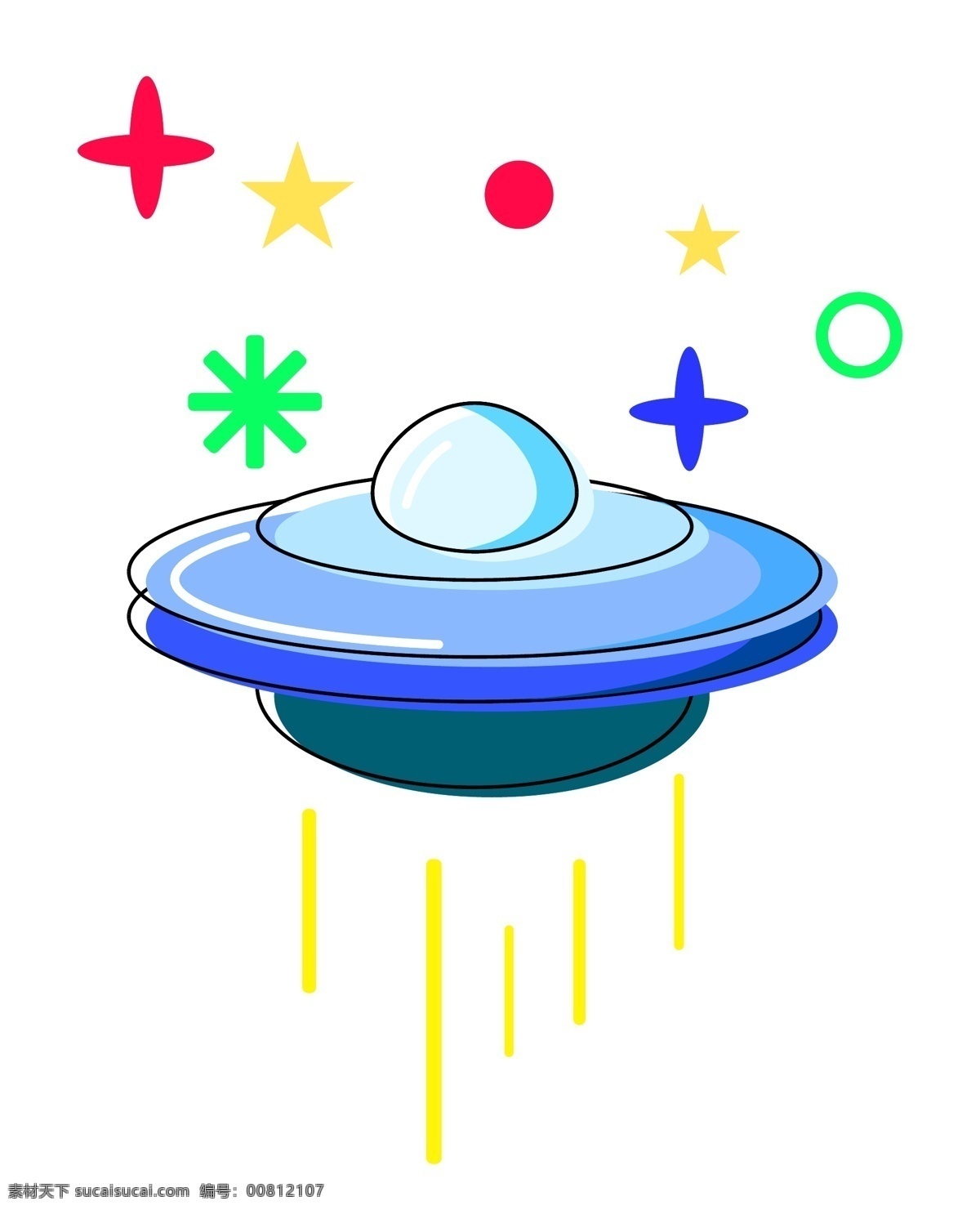 藍(lán)色 客機(jī) 飛碟 裝飾 宇宙 升空 太空