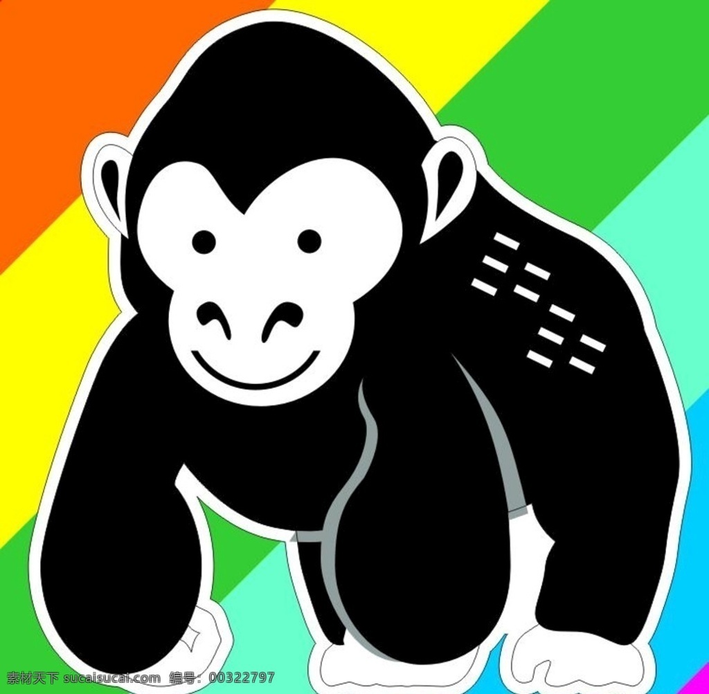 猩猩 动物 矢量 卡通 原创 可爱 时尚 生物世界 野生动物