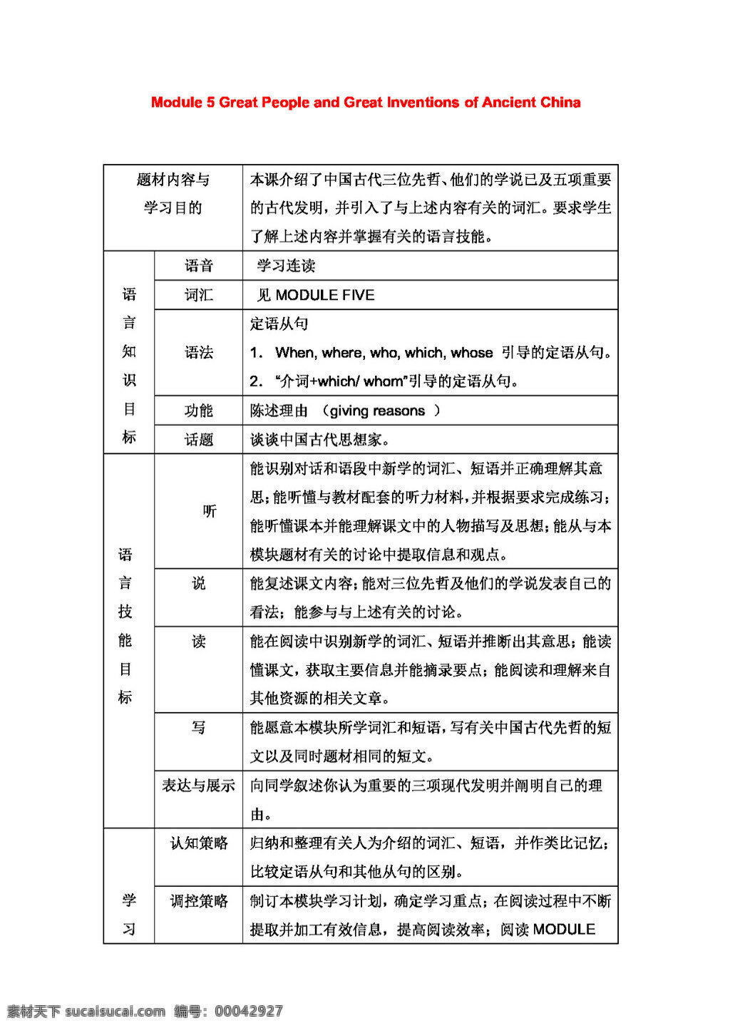 英語 外 研 版 必修 module great people and inventions of.教案 必修3 教案 外研版