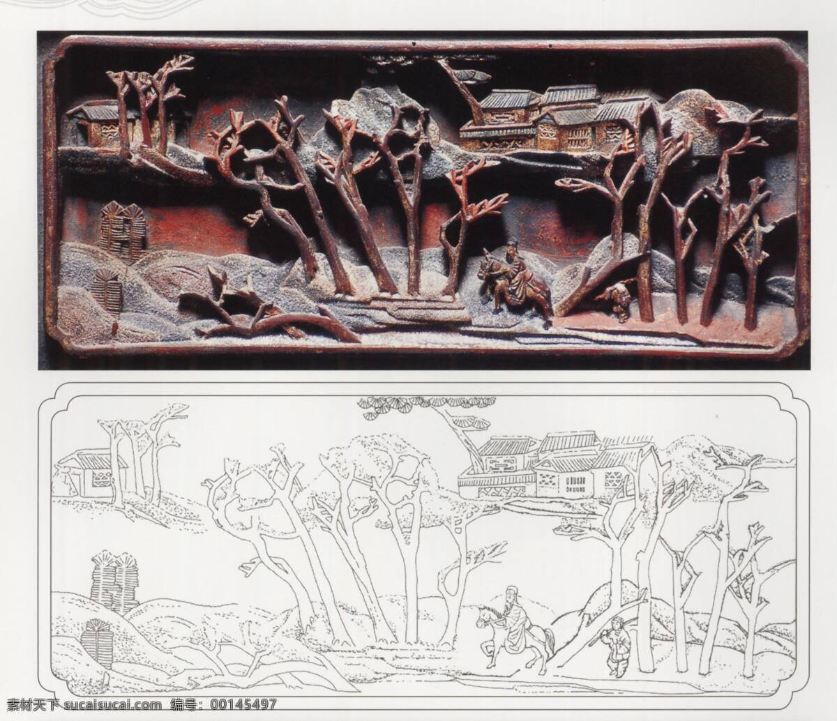 古代建筑 雕刻 紋飾 山水景觀 詩意景觀 設計素材 古建圖案 其他資料 建筑裝飾 白色