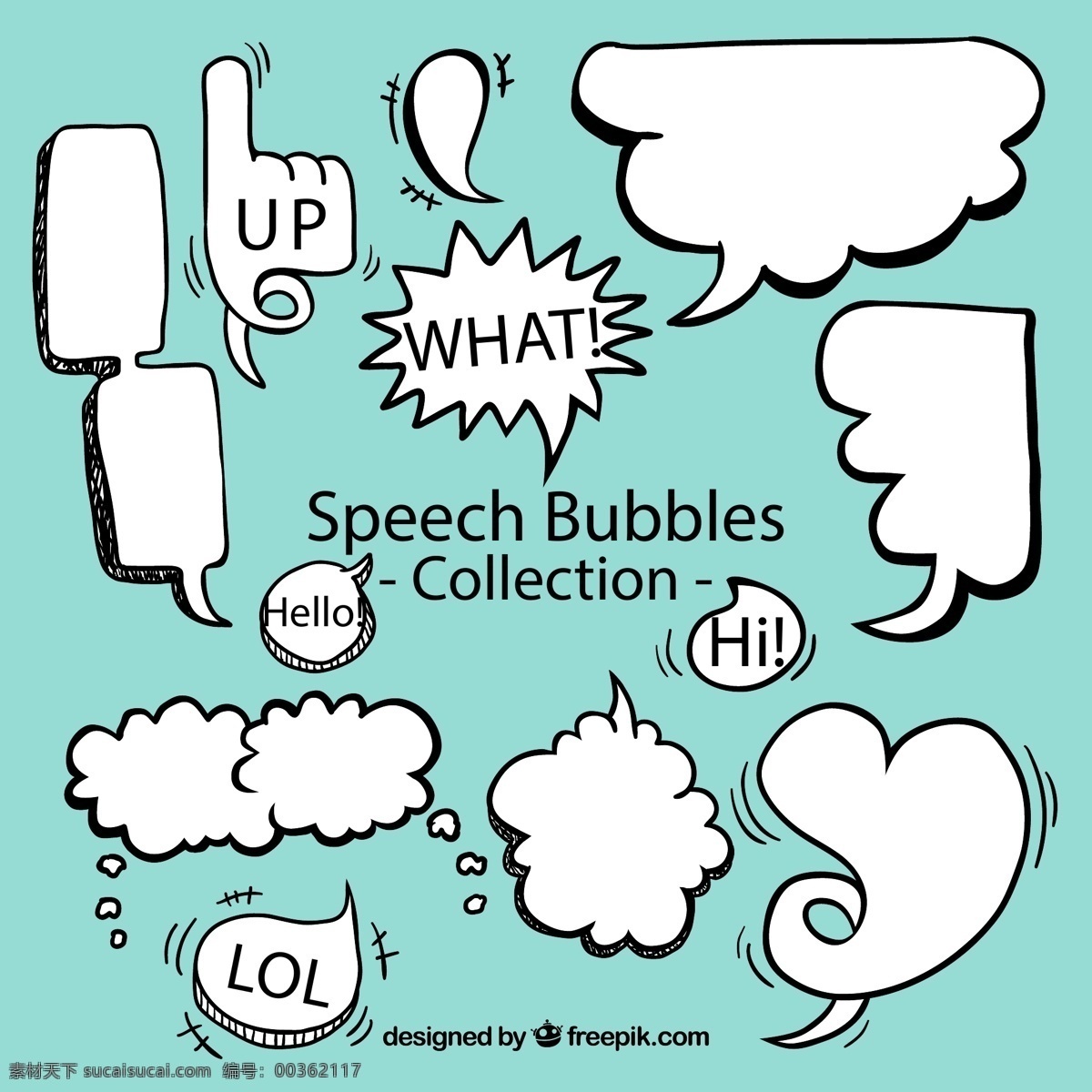 漫画 风格 语言 气泡 手势 爱心 手绘 语言气泡 对话框 矢量 高清图片