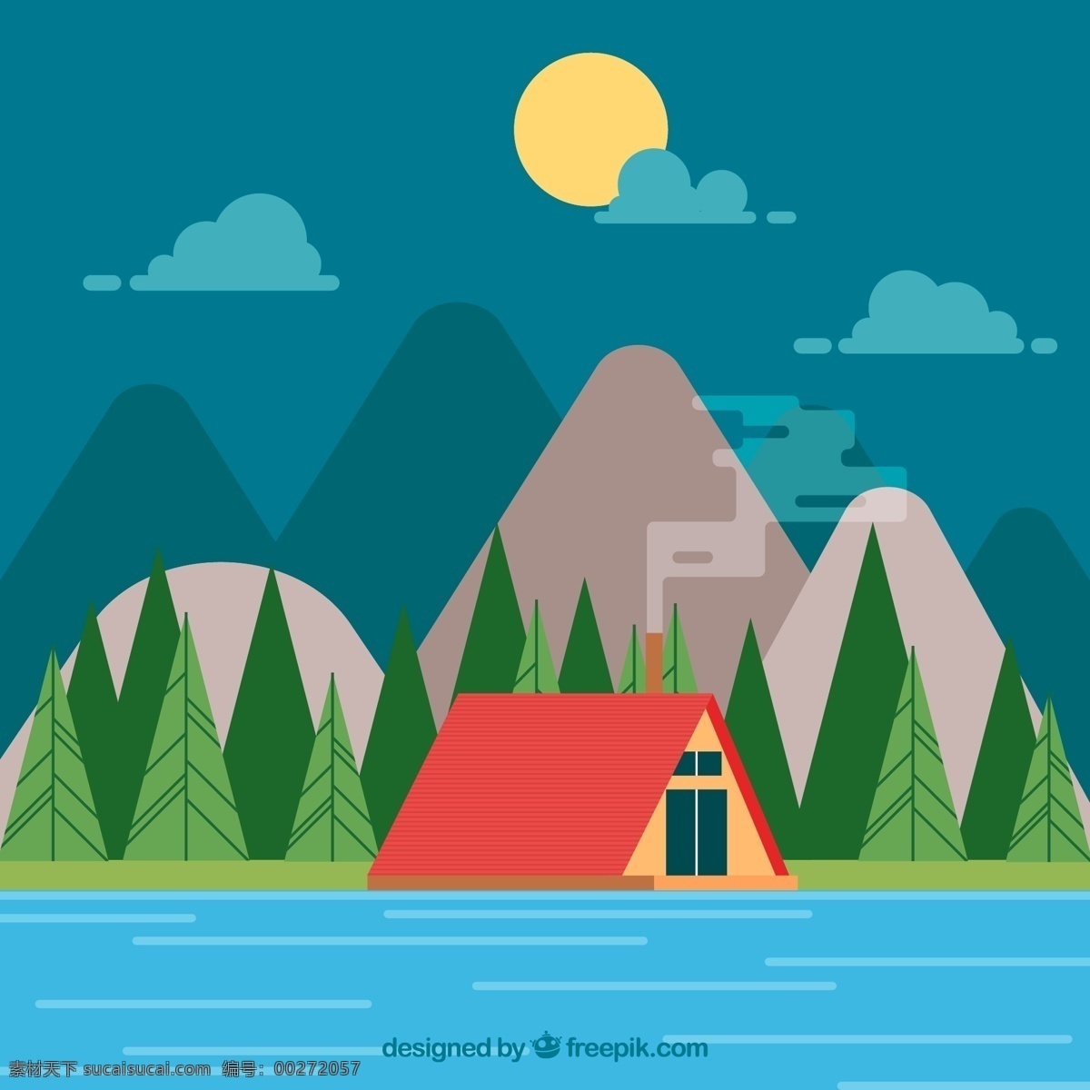 月夜 河邊 野營(yíng) 帳篷 風(fēng)景 山 云朵 月亮 自然景觀 自然風(fēng)光