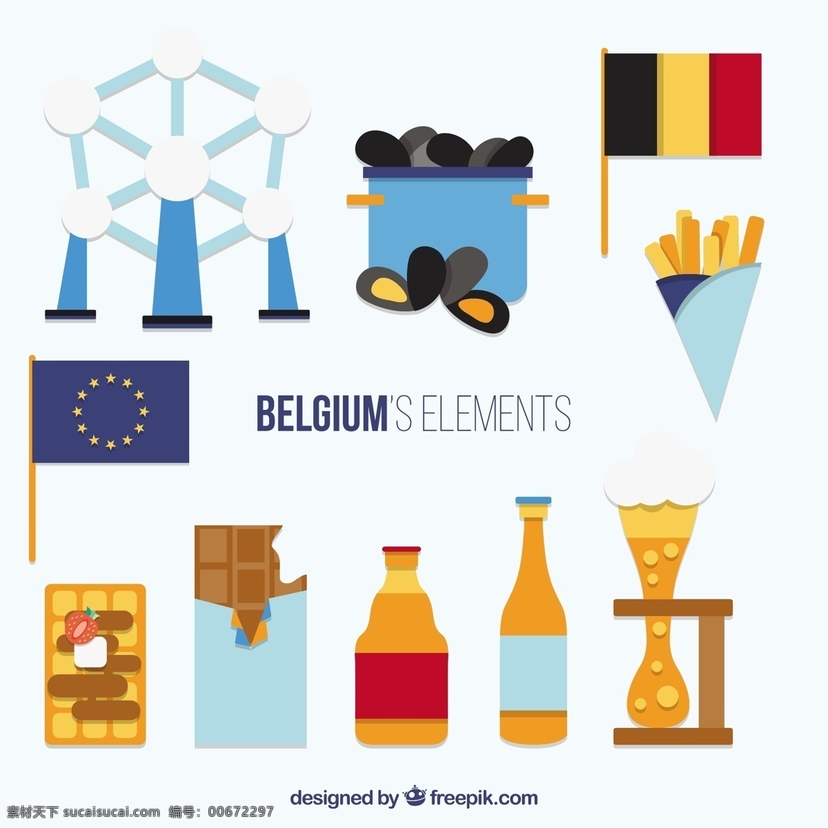 比利时 文化 元素 食品 啤酒 巧克力 咖啡 欧洲 国家 薯条 纪念碑 传统