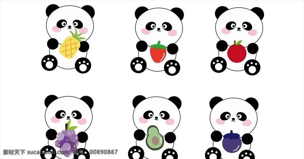 卡通水果图片 卡通水果 熊猫 水果 可爱 卡通熊猫