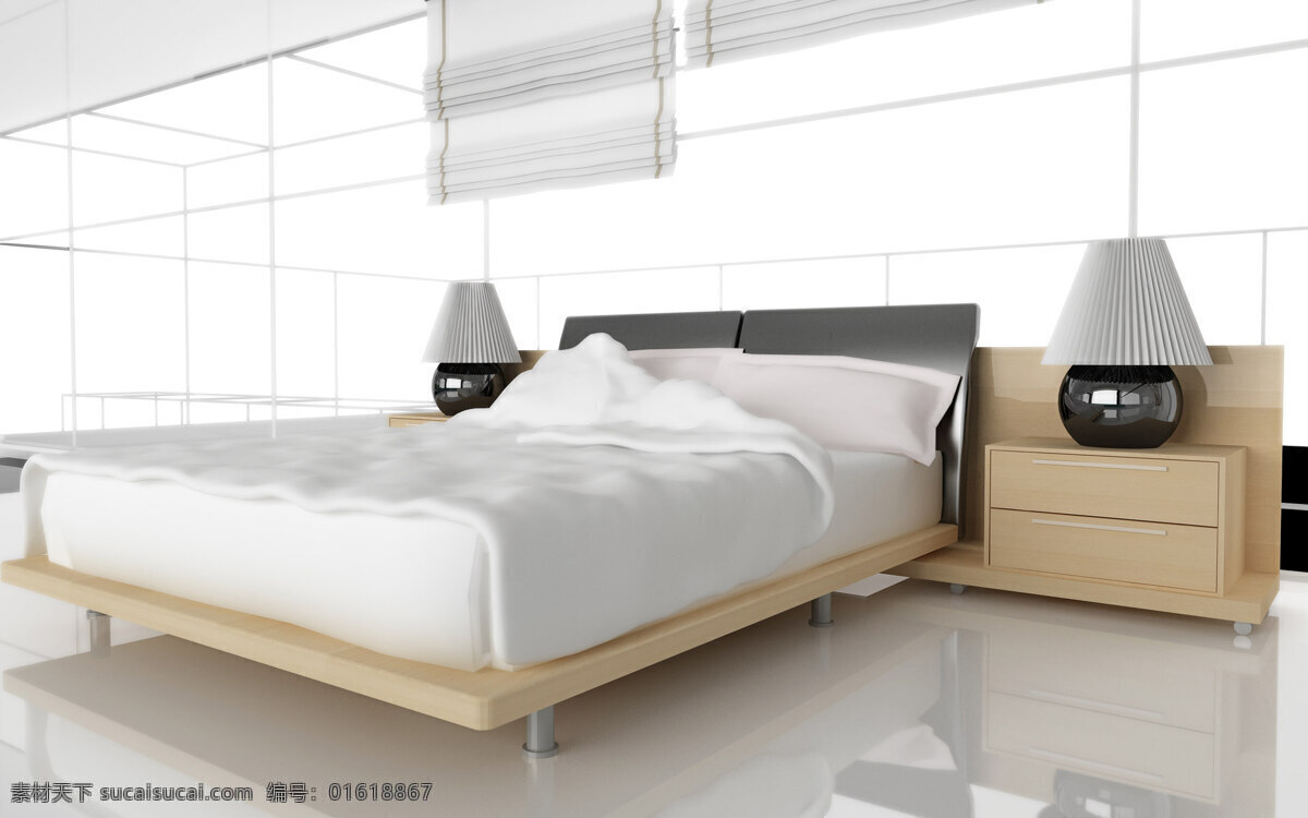 简洁 明亮 卧室 环境设计 家居 家居设计 装饰 装饰素材