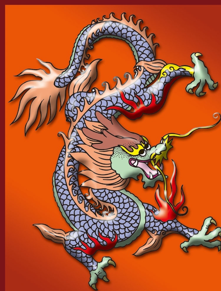 龍 龍紋 中國(guó)龍 立體龍 立體龍紋 龍圖騰 龍騰 傳統(tǒng) 古典 中華 分層