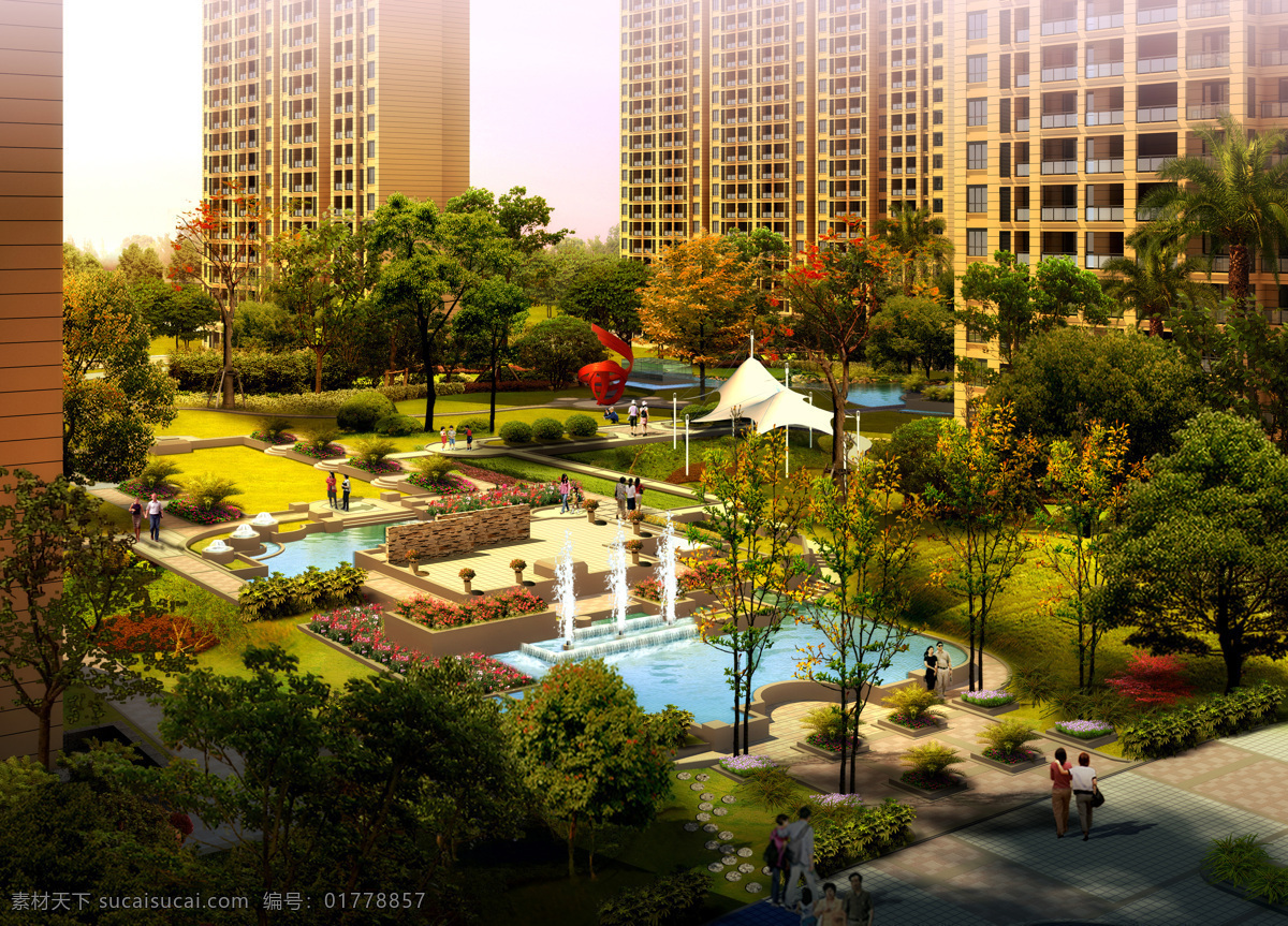 小區(qū) 效果圖 鳥瞰 景觀 高層 住宅 建筑設(shè)計(jì) 環(huán)境設(shè)計(jì)
