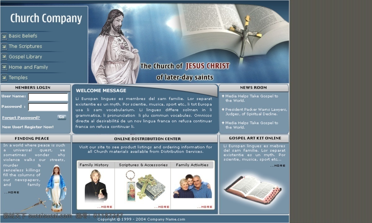 圣经 福音 教堂 网页模板 网页素材 网页代码