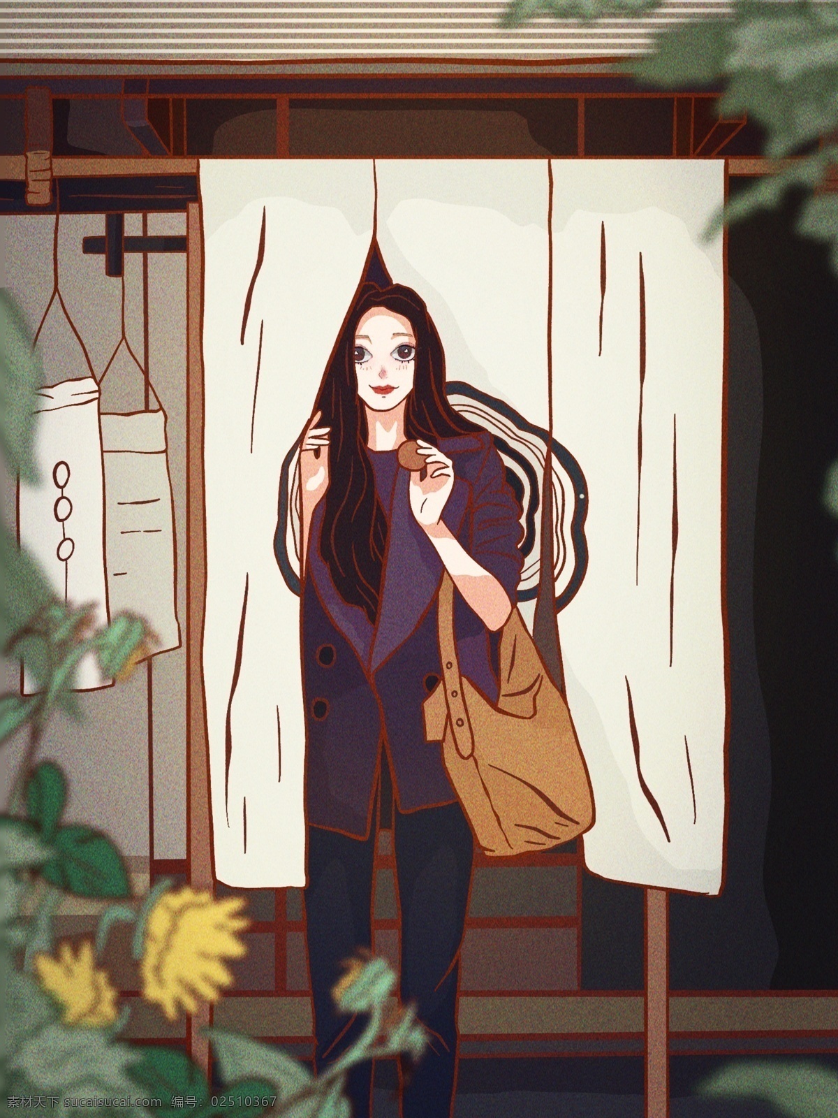 五月 你好 時尚 女郎 日式 古屋 游玩 盛夏 之旅 五月你好 夏 夏天 時尚女郎 美女 日式小屋 復古 吃壽司 料理 飯團 唯美 治愈 小清新 英倫 手繪