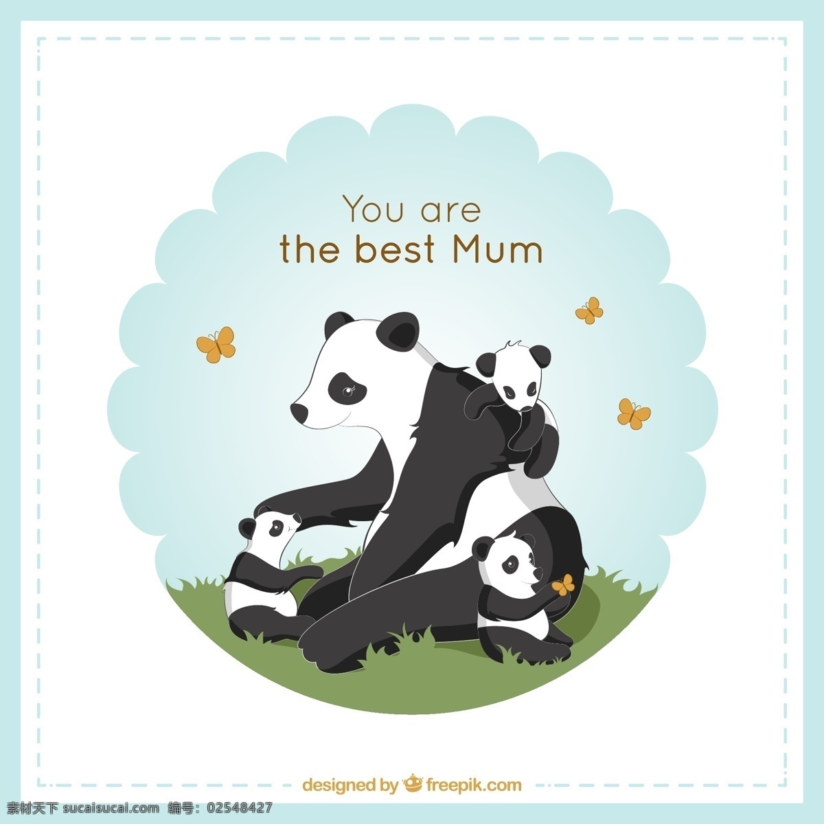 熊猫 妈妈 宝宝 妈妈和孩子 可爱 卡通素材 广告