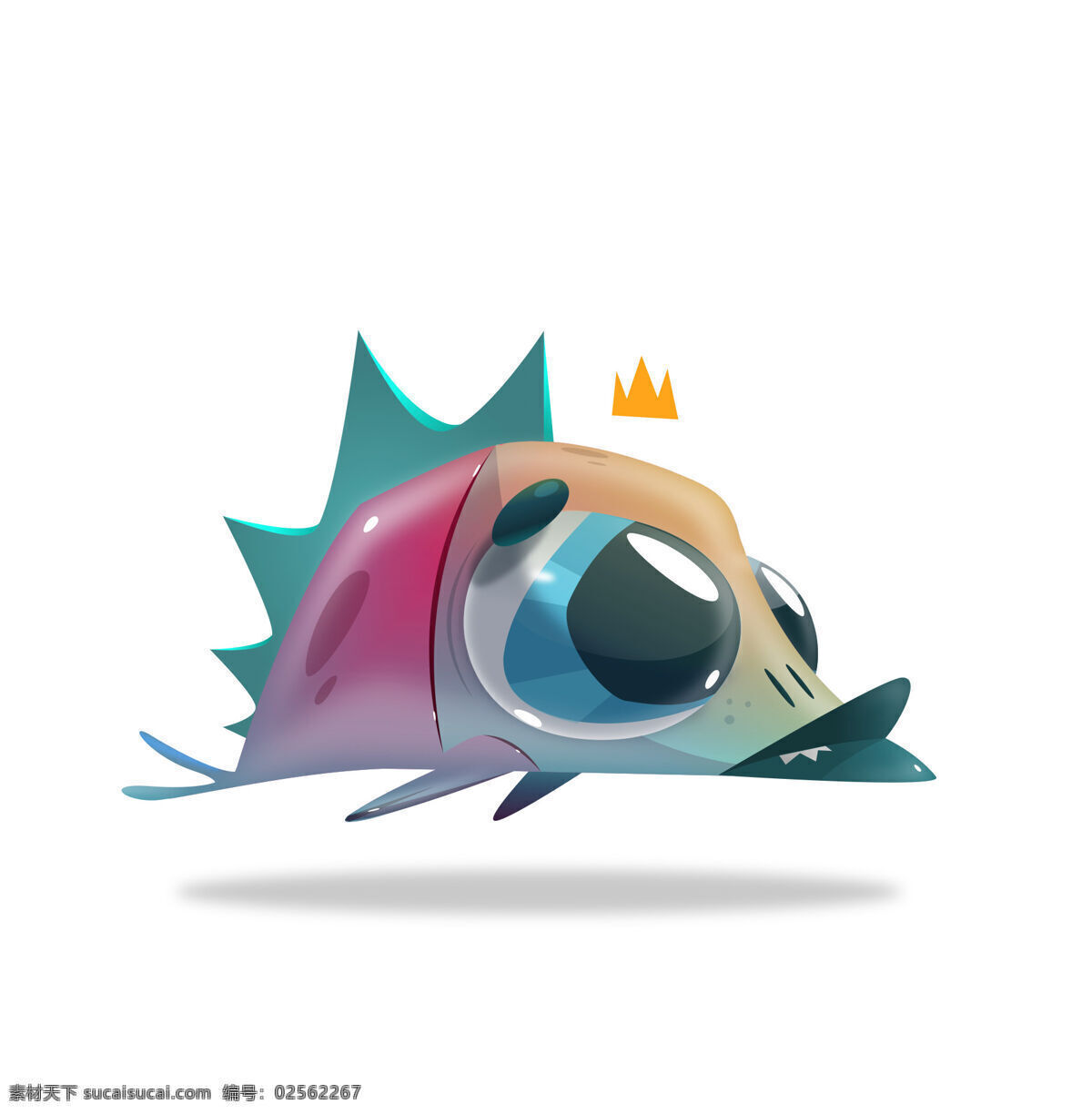 深海鱼 怪兽 插画 鱼 大头鱼 卡通 可爱 动漫