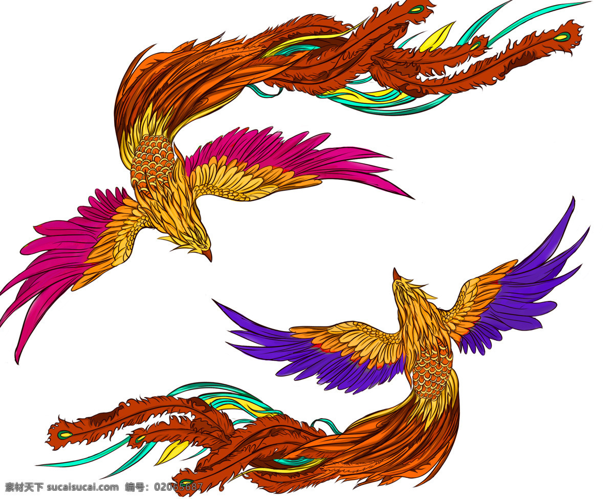 手繪 鳳凰 原創(chuàng) 神獸