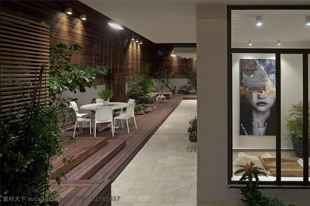 中式 格调 走廊 射灯 室内装修 效果图 客厅装修 木制背景墙 木制地板
