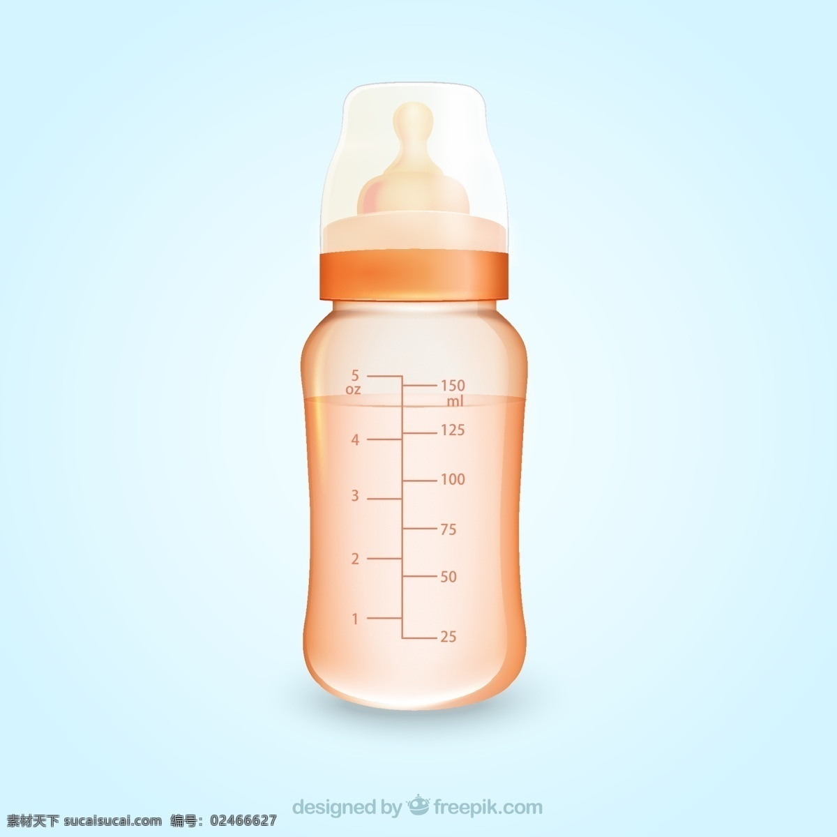 婴儿 奶瓶 矢量 容量刻度 婴儿用品 矢量图 格式 高清图片