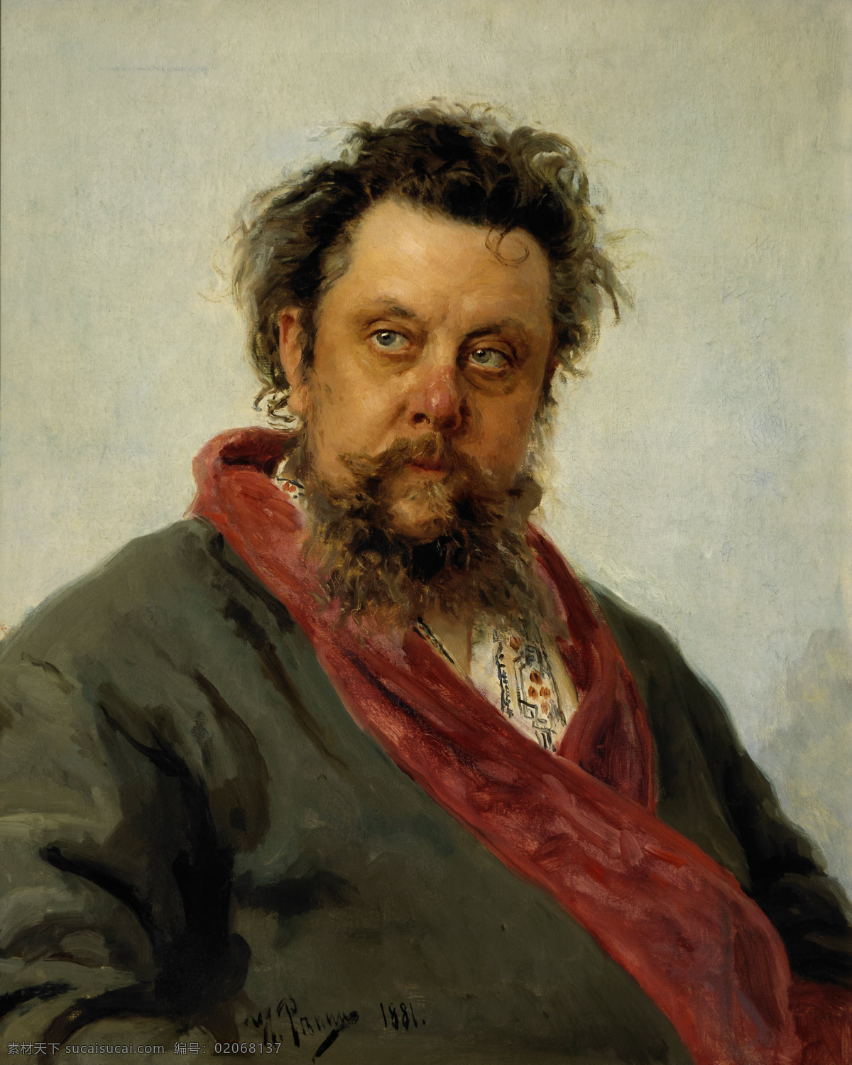 穆索 尔斯基 肖像 列宾 俄罗斯 巡回展览画派 油画 文化艺术 传统文化