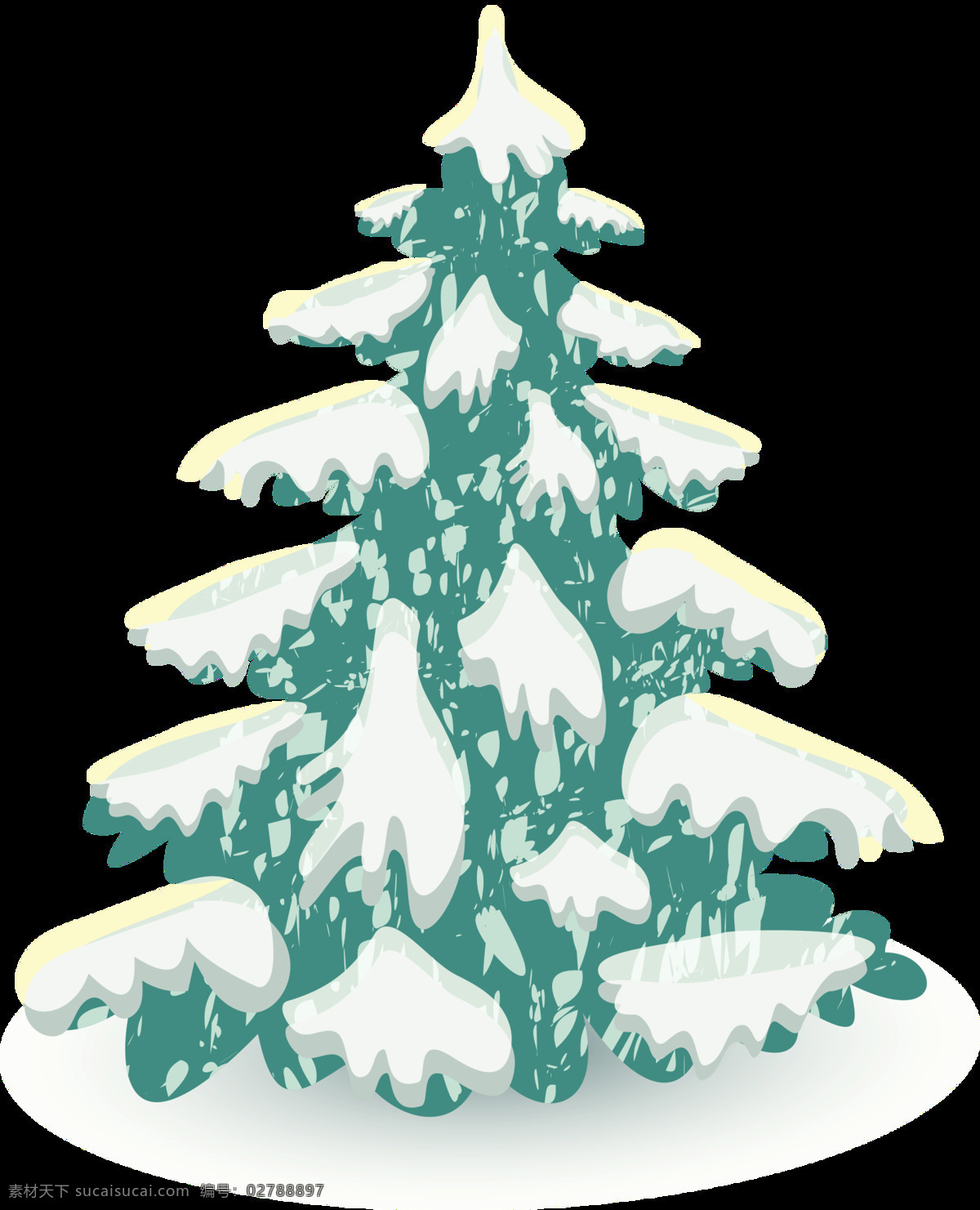 手繪 松樹(shù) 雪花 元素 白色雪花 冬季 免扣 透明