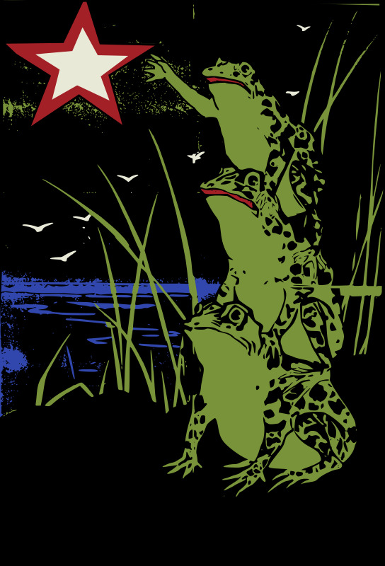 堆叠 青蛙 明星 两栖动物 池塘 栈 沼泽 svg 黑色