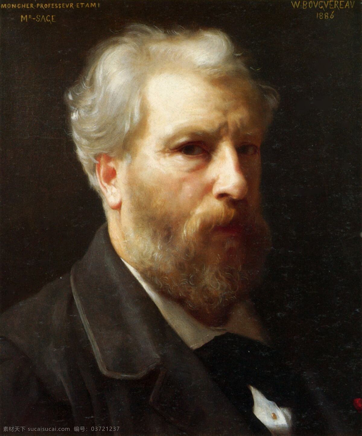 法国 画家 布格 罗 自画像 1905 艺术家 肖像 男人 古典派 世界名画 绘画书法 文化艺术