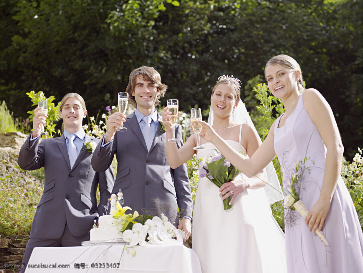 举杯 新人 伴郎 伴娘 新郎 新娘 人物 婚礼 情侣图片 人物图片