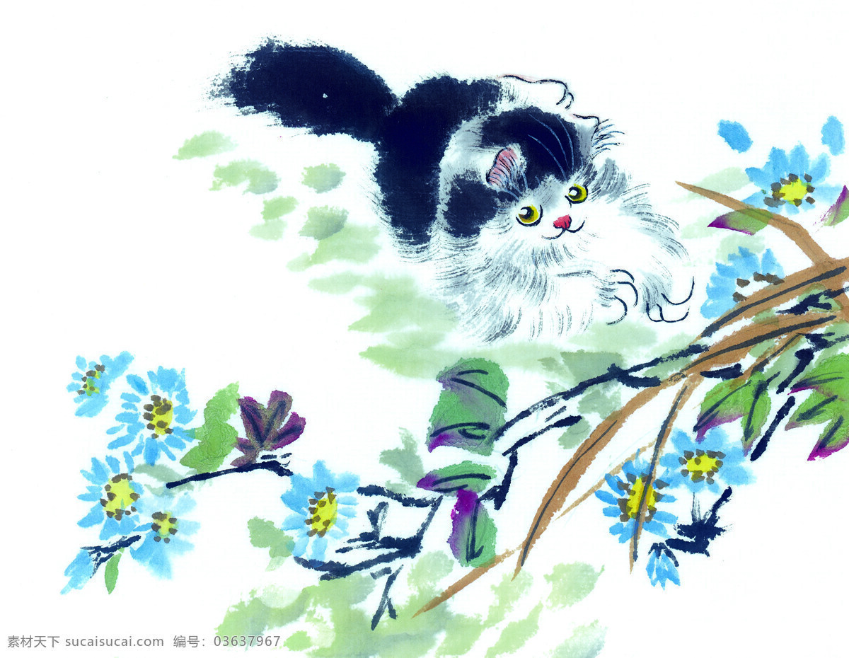 猫咪免费下载 动物 家猫 可爱 猫咪 小猫 中华艺术绘画 病猫 花猫 文化艺术