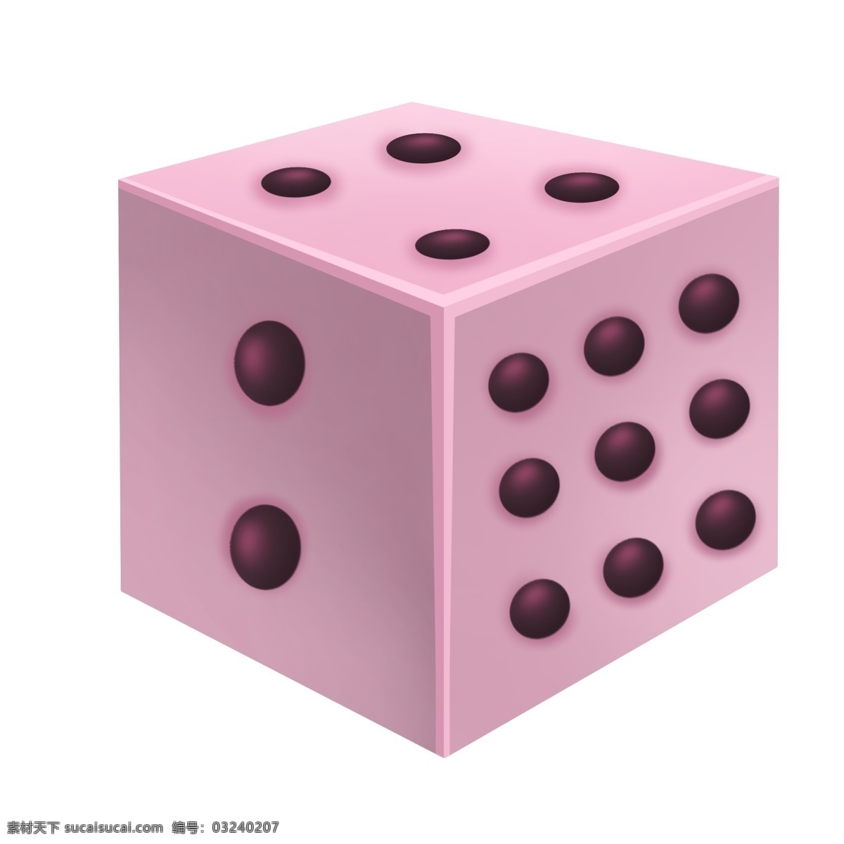 粉色 立体 骰子 插画 粉色的色子 黑色的圆点 立体骰子插画 创意粉色骰子 正方体骰子 麻将游戏道具