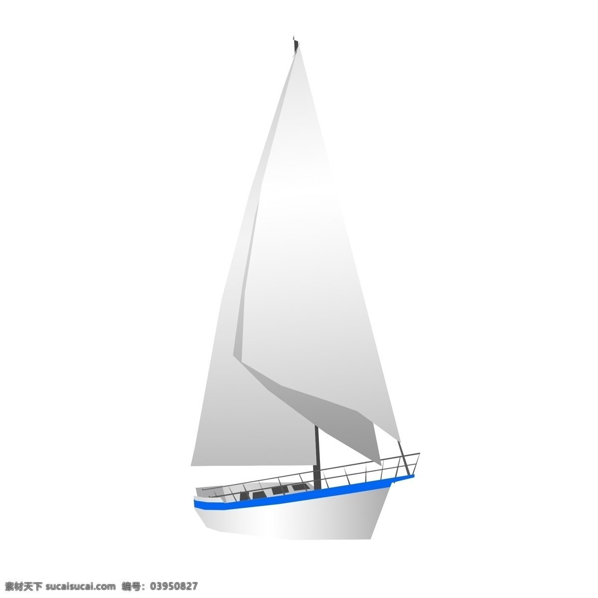 海上 白色 帆船 插画 企业文化宣传 海上帆船 夏日旅游 海边 航海 白色帆船插画 蓝色船边 帆船围栏
