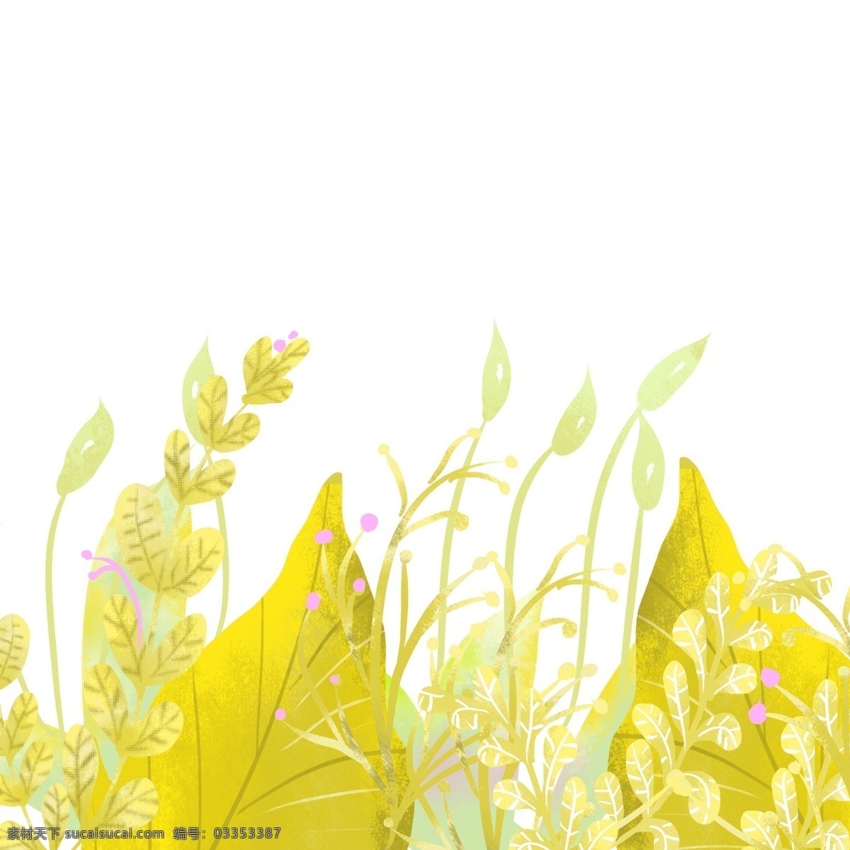 秋天 黄色 植物 叶子 元素 金灿灿