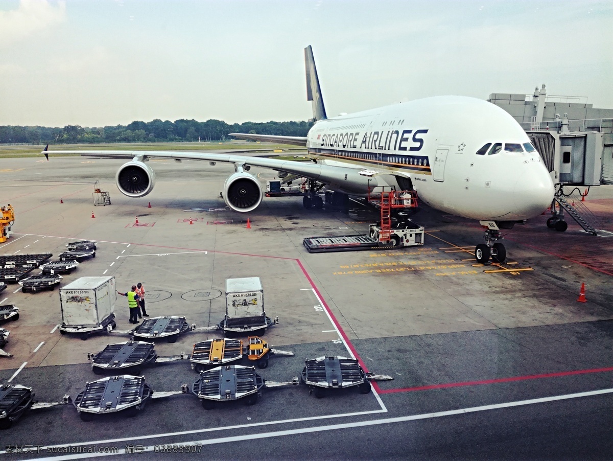 新航a380 新加坡航空 新航 a380 飞机 机场 巨无霸 现代科技 交通工具
