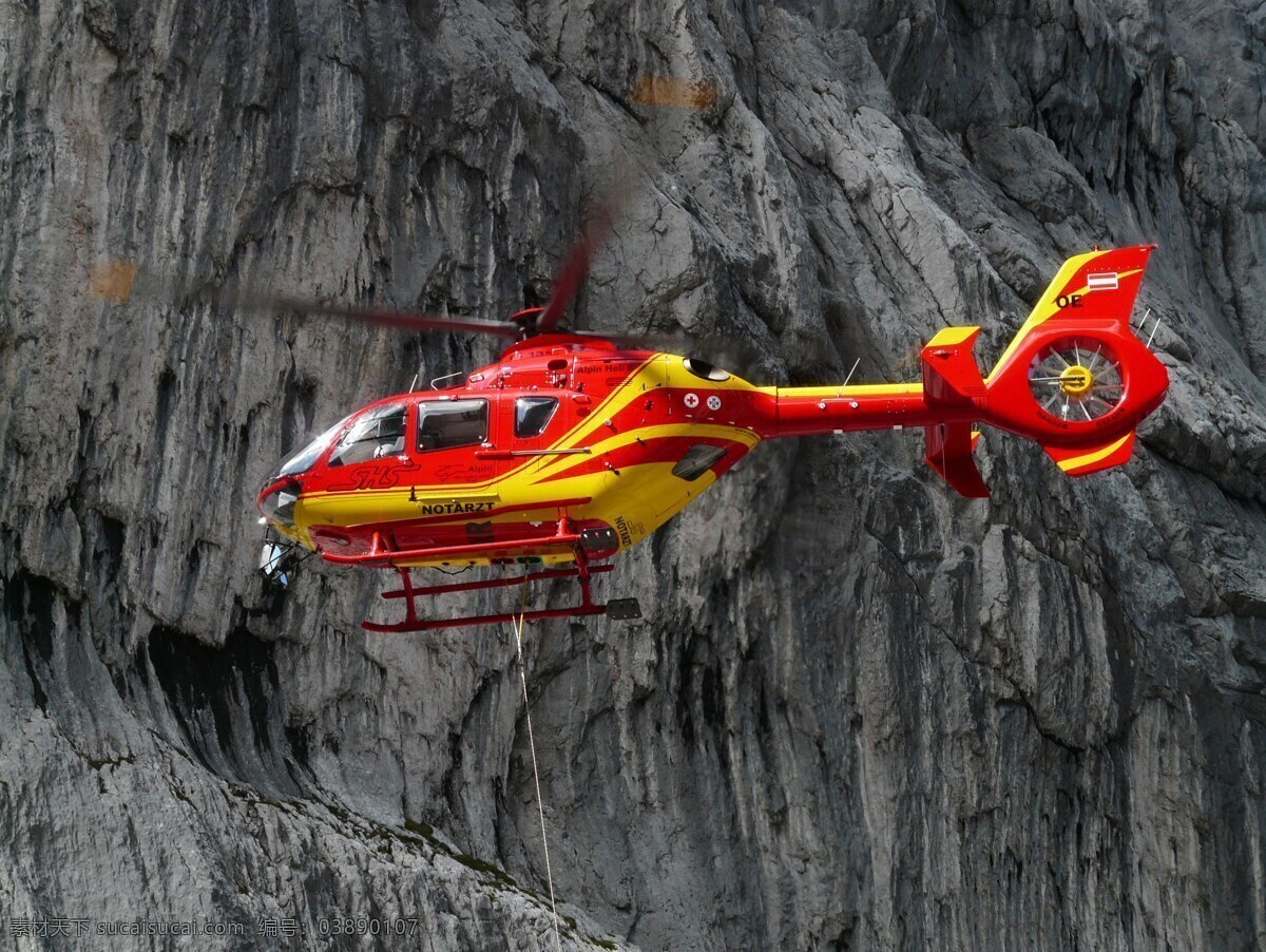 救援直升机 颜色 红色 黄色 直升机
