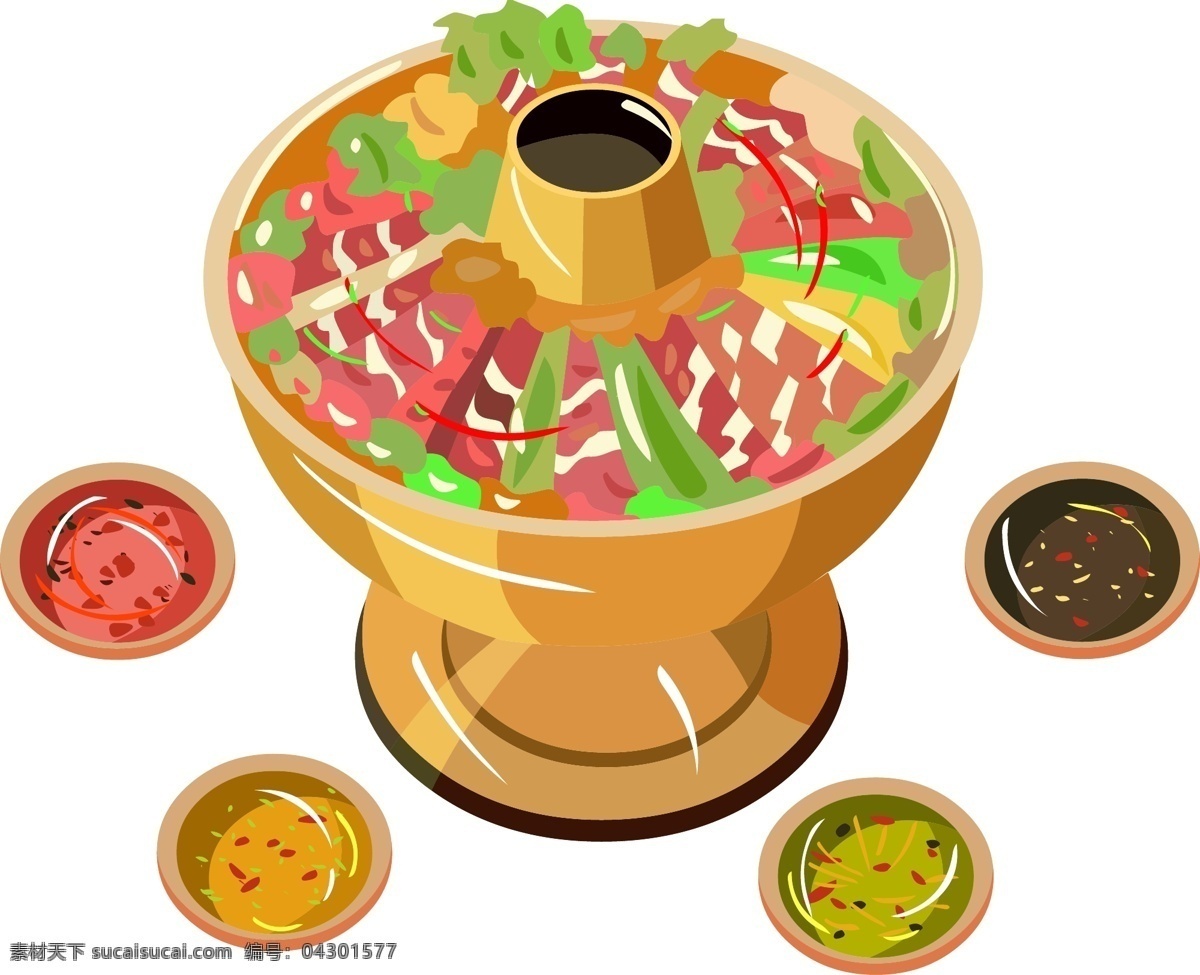 手繪 美食 冬季 滋補(bǔ) 羊肉 火鍋 蔬菜 羊肉火鍋 手繪美食 食物 涮羊肉 美食火鍋 美味火鍋