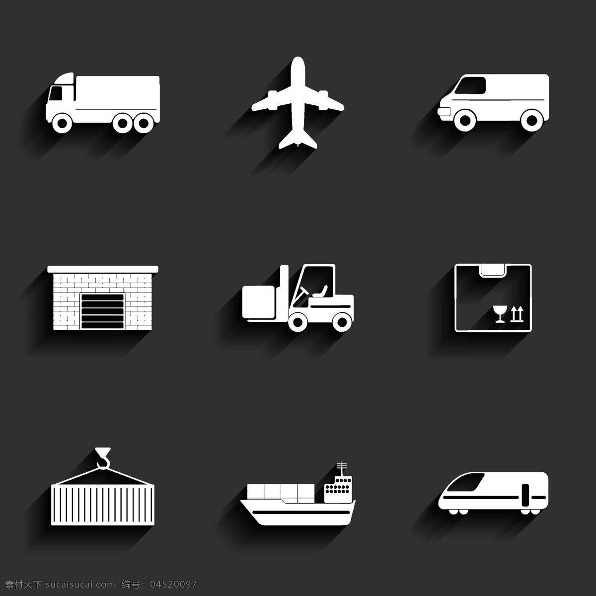 矢量 交通工具 圖標(biāo) 卡車 貨車 飛機(jī) 按鈕 標(biāo)志 標(biāo)志圖標(biāo) 矢量素材 黑色