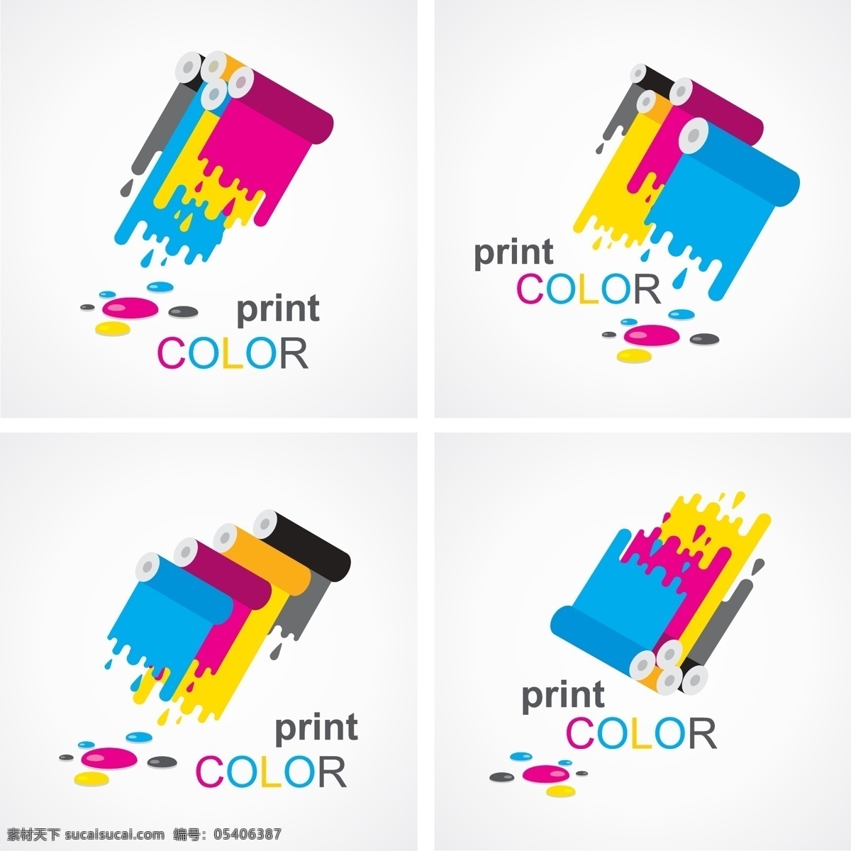 色彩模式图片 彩色印刷 彩印 印刷颜料 刷子 色彩 矢量 高清图片