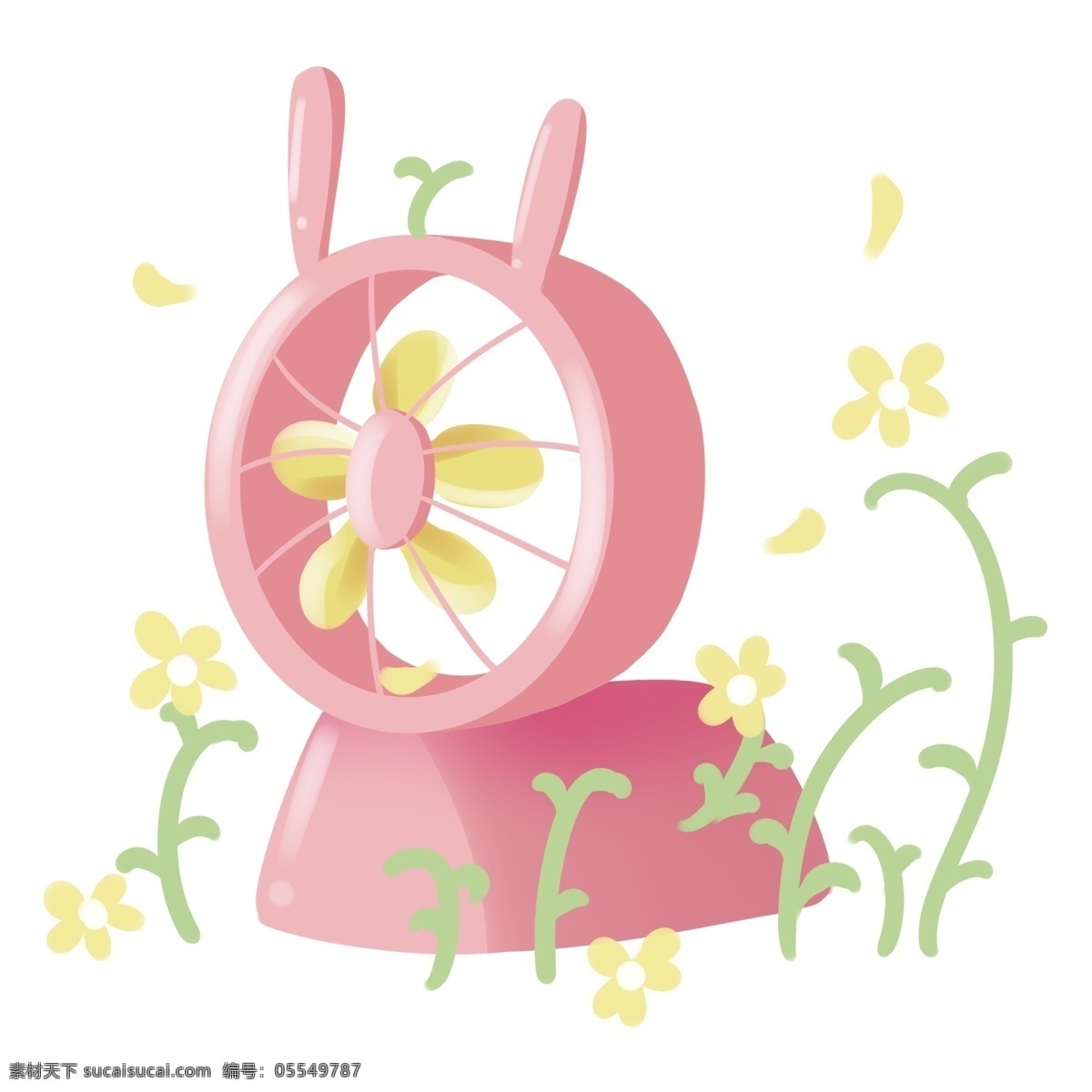 粉色 兔子 造型 风扇 风 花朵 可爱