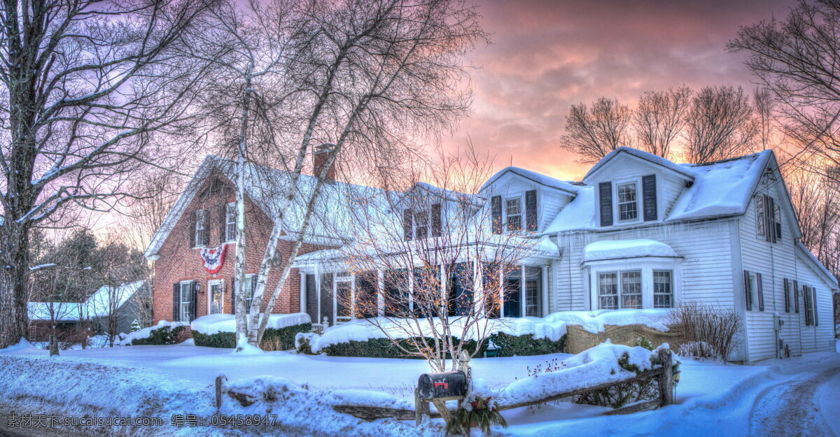 美丽 佛蒙特州 雪景 高清 雪景图片 冬天 建筑