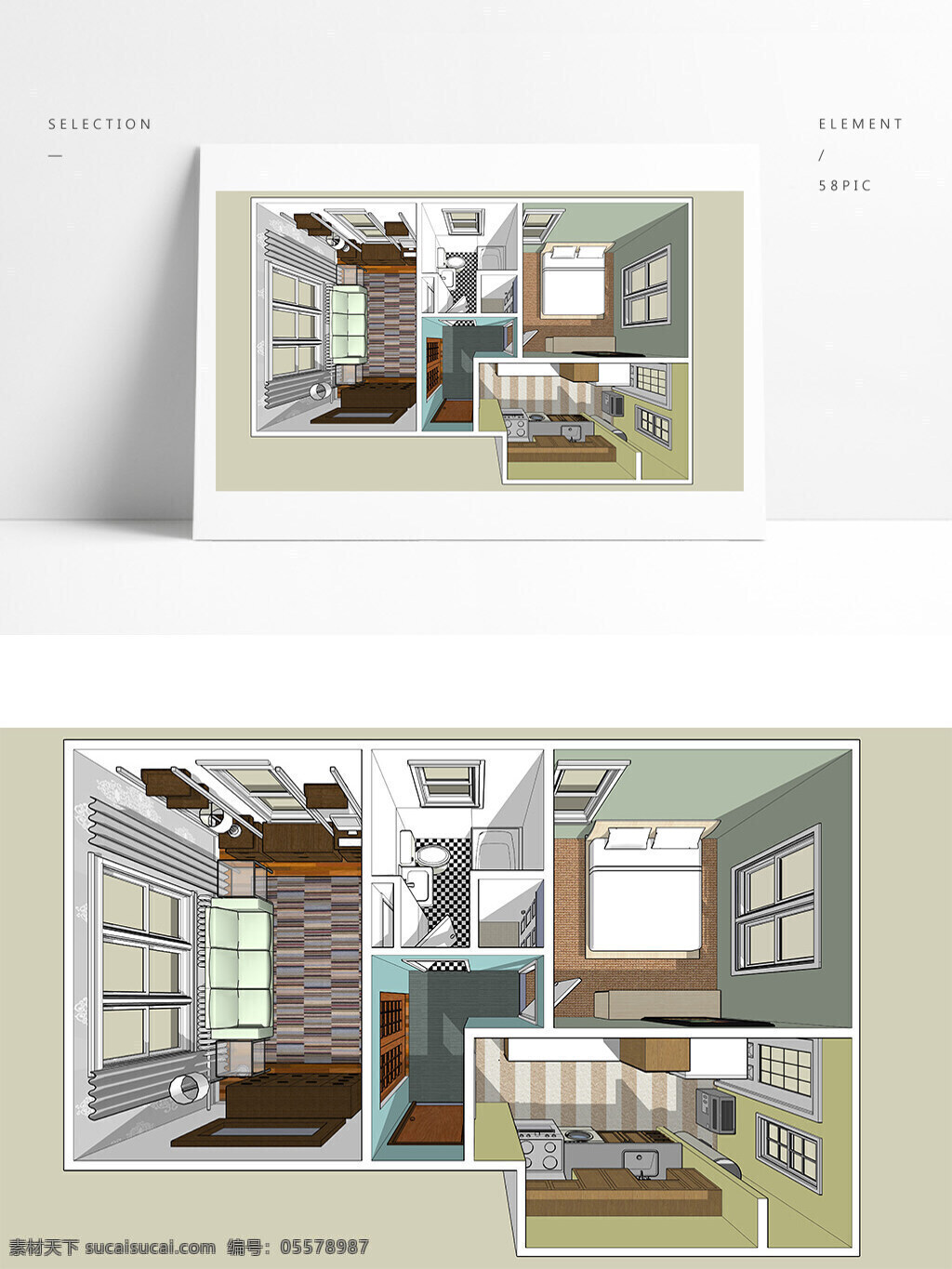 公寓 住宅 戶型 平面圖 戶型圖 su 模型 3d 建筑效果圖 公寓戶型圖
