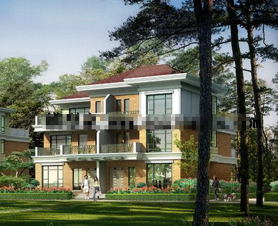 高大 時(shí)尚 別墅 樓層 郊區(qū) 三層 3d模型素材 建筑模型