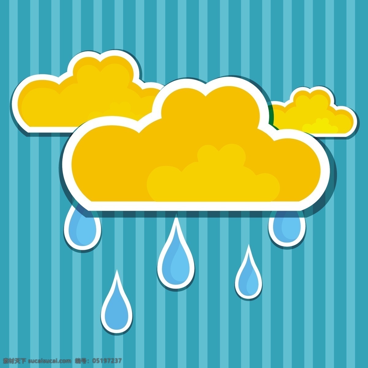 雨季 背景 云和 雨滴 矢量圖 花紋花邊