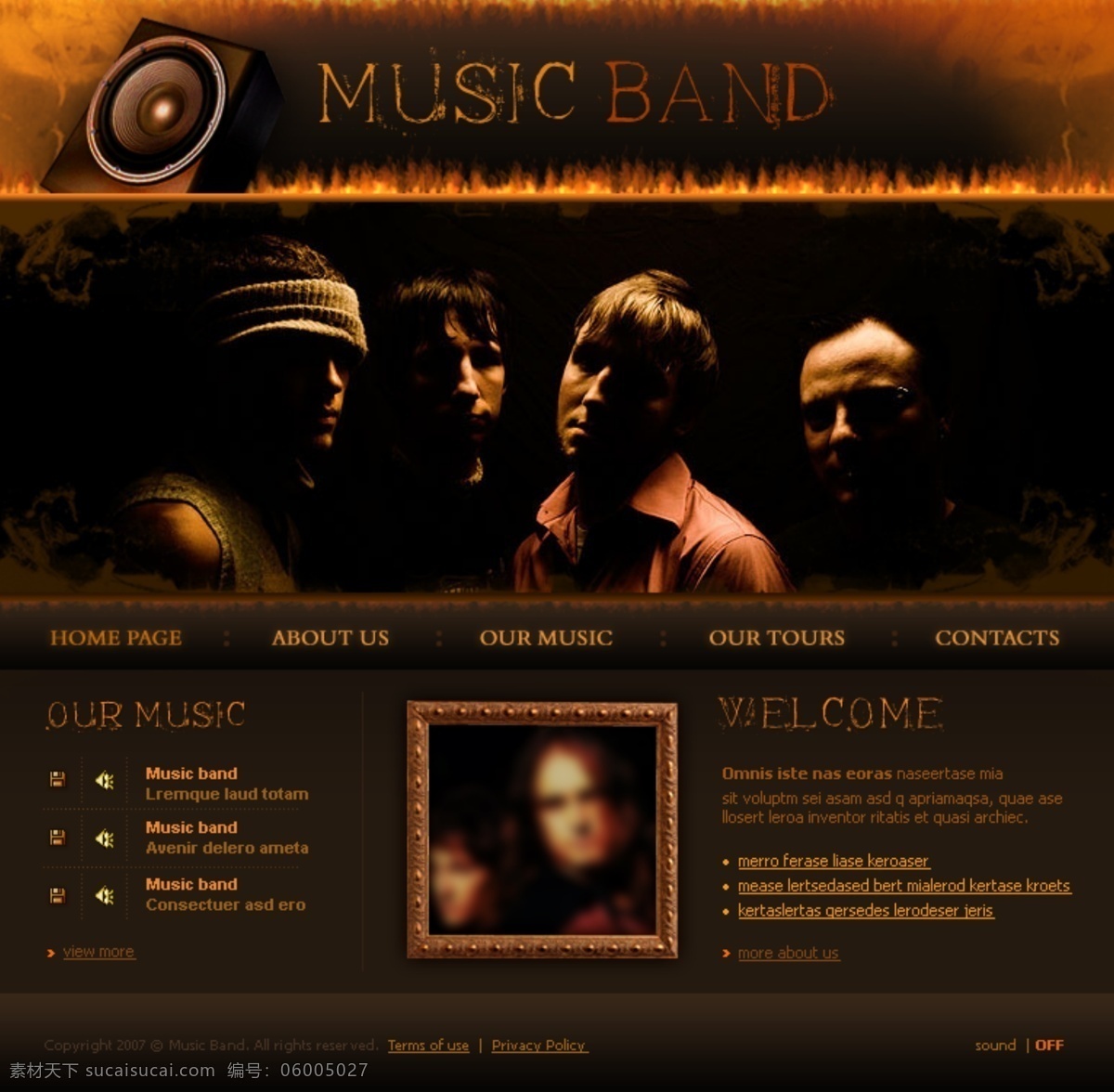 国外 乐队音乐 制作 网页设计 乐队 音乐 网页 web 界面设计 英文模板 黑色