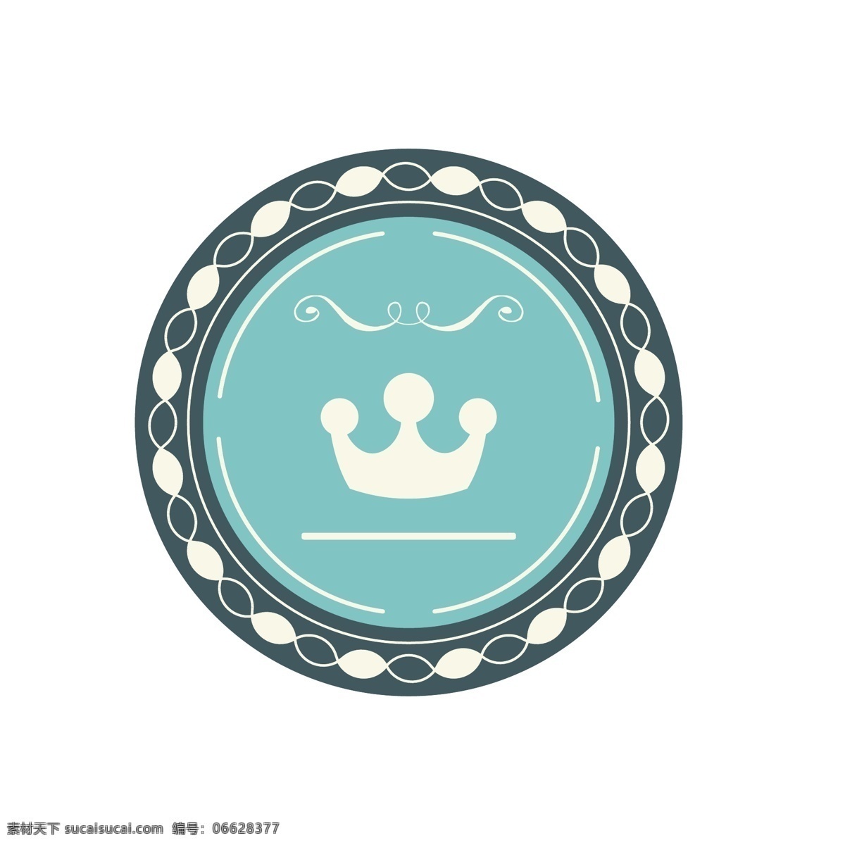 印章 素雅 图案 矢量 圆圈 商用 花纹 皇冠 复古