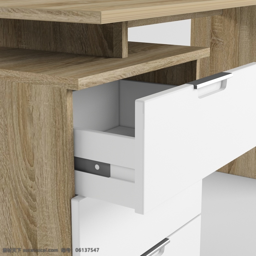 木质 简约 实用 书桌 3d 模型 柜子 3d模型 3d渲染 模型素材