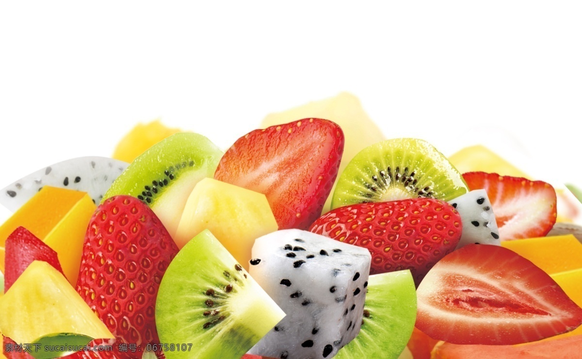 水果莎拉图片 奇异果 水果 草莓 红色 西瓜 水果盘 芒果 分层素材 分层