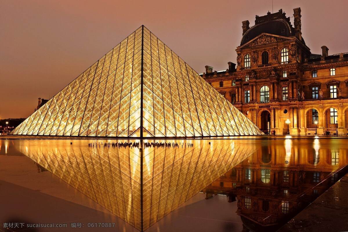 法国 巴黎 卢浮宫 建筑 地标 背景 城市背景