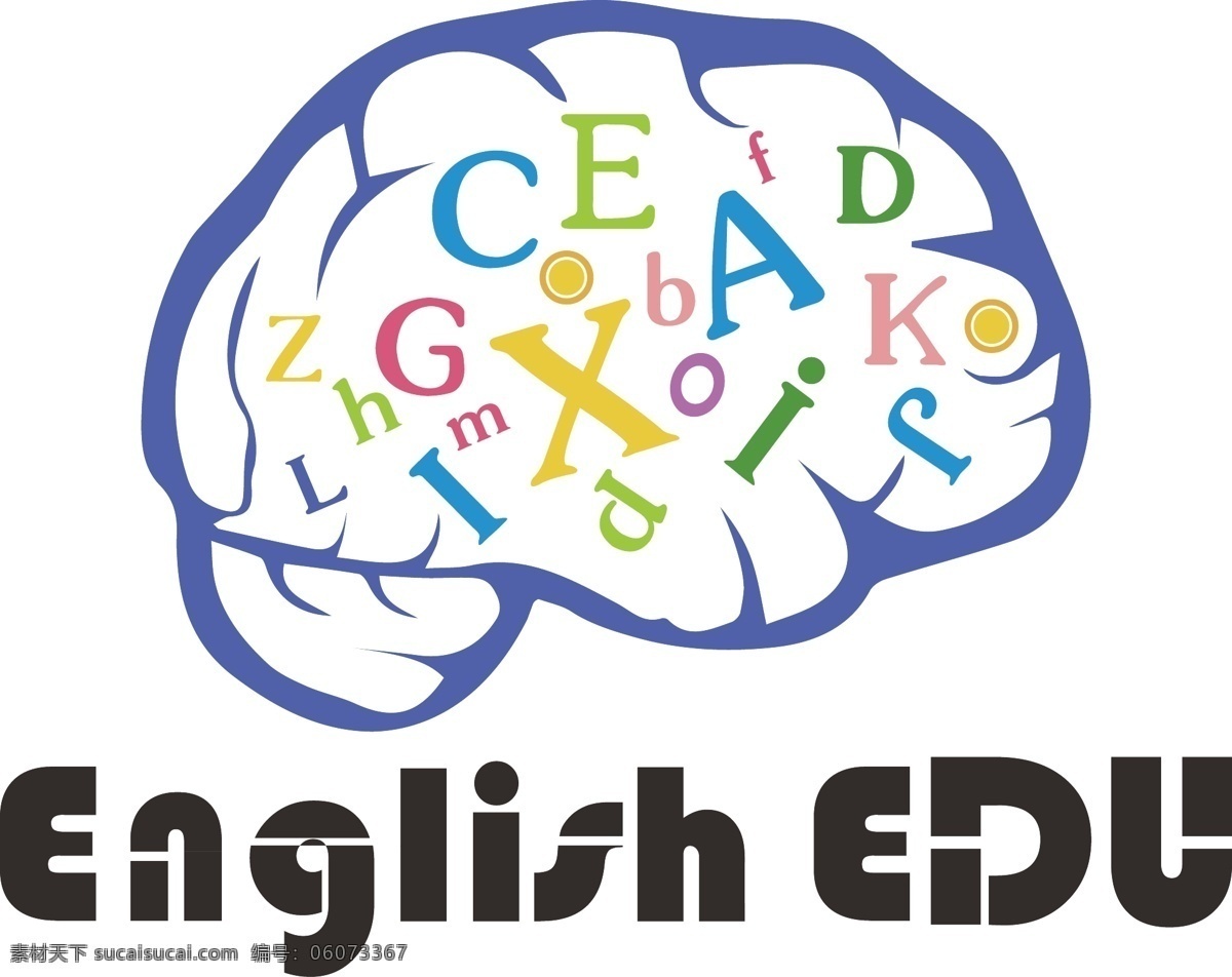 英语 字母 教育培训 大脑 开发 记忆 logo 教育 培训机构 思维记忆