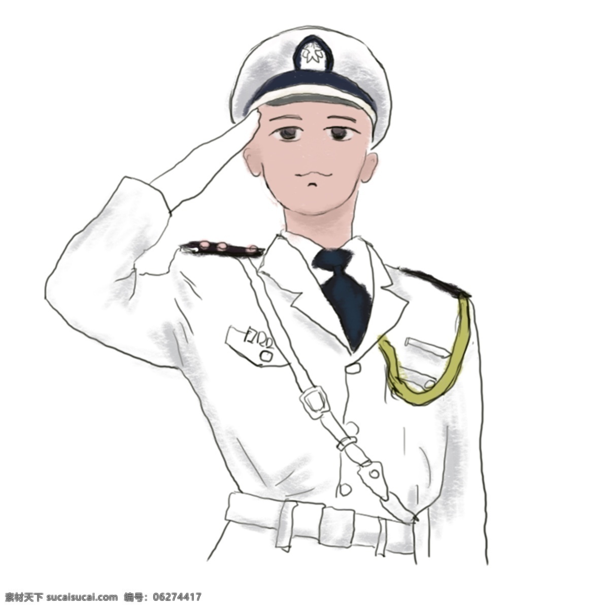 海军 敬礼 矢量 元素 军人 男士 海军服 矢量设计 建军节