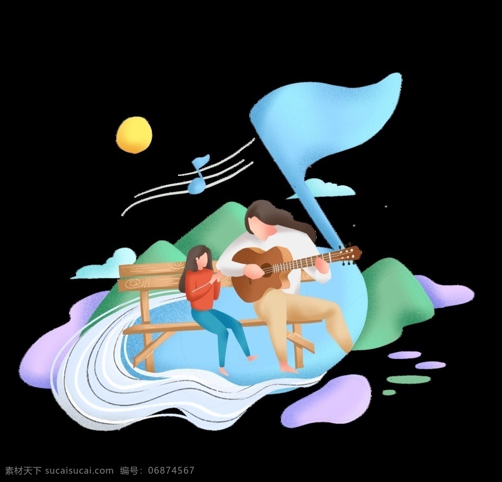 扁平化插畫 插畫 女孩 手繪 點(diǎn)狀 扁平化
