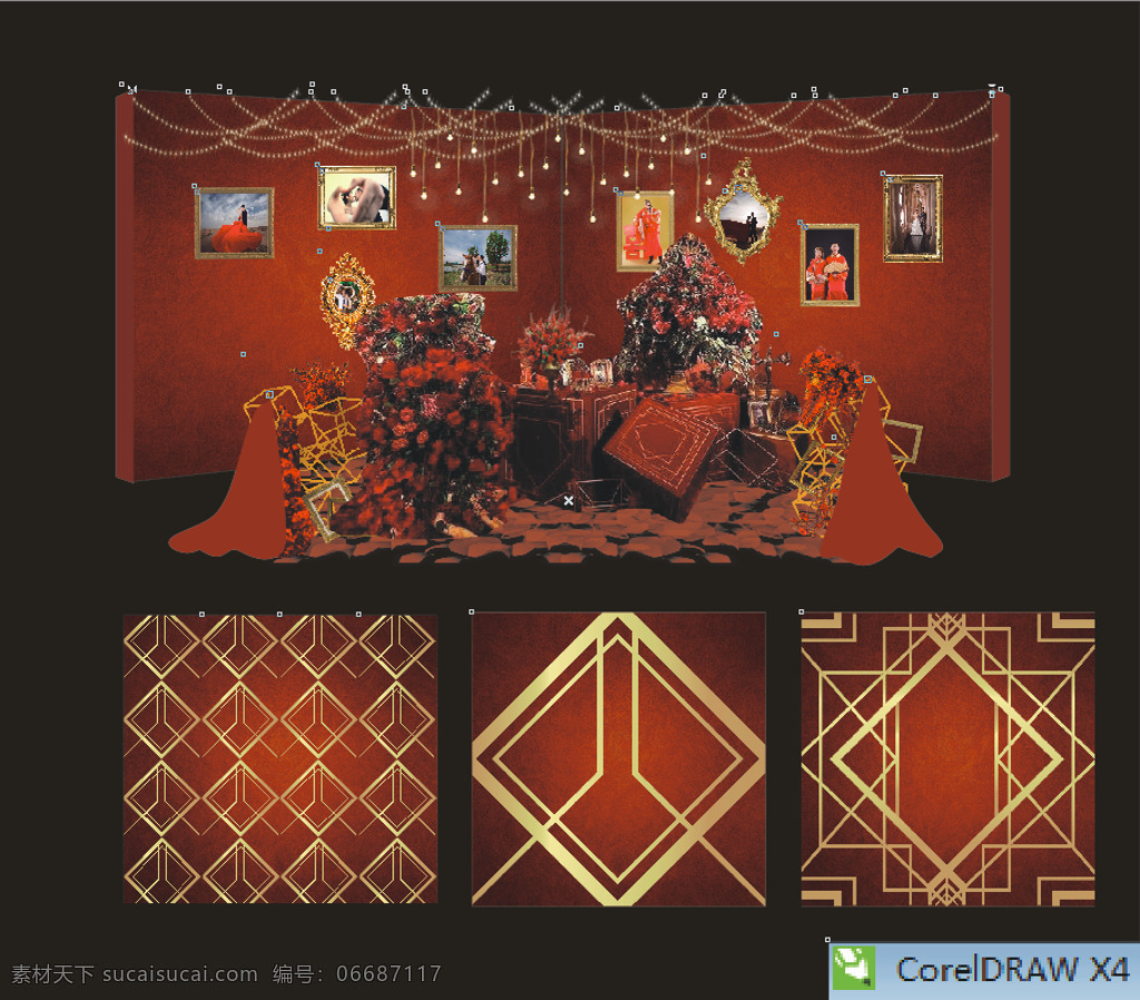 紅色 復(fù)古 婚禮 簽到 合影 區(qū) 紅色復(fù)古 復(fù)古婚禮 簽到區(qū) 合影區(qū) 巴洛克風(fēng)格