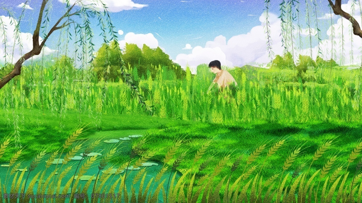 清新 唯美 节气 麦田 小满 插画 水彩 插画清新 小麦 24节气 小满展板 农历节气 传统节日 农历节日 夏季 传统文化 二十四节气 海报 文艺 风景 稻田 麦穗 麦子 猫 少女 小清新 秋天 初秋 人物 动物 漫画 淡雅 温柔 大自然